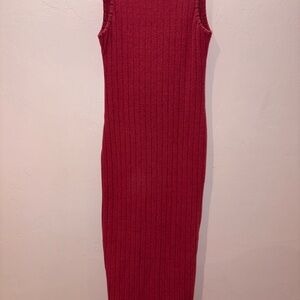 SHEIN Scarlet Ribbed Midi Dress